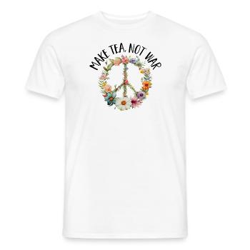 Hippie Peace Sign Peace Flowers Flower Child - Men's T-Shirt - white - Front - AI Model Male 178 dark (178cm)