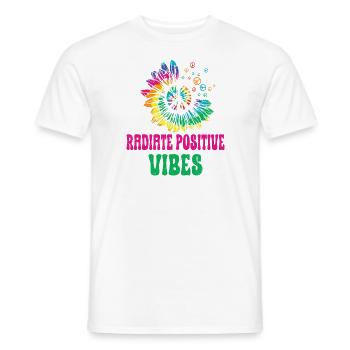 Hippie Peace Zeichen Frieden Blumen Blumenkind - Männer T-Shirt - Weiß - Vorne - AI Model Male 178 dark (178cm)
