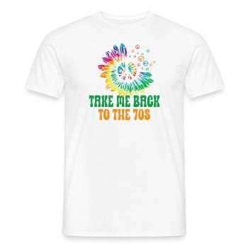 Hippie Peace Sign Peace Flowers Flower Child - T-shirt homme - blanc - Devant - AI Model Male 178 dark (178cm)