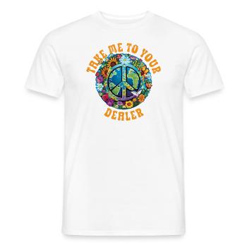 Hippie Peace Sign Peace Flowers Flower Child - Men's T-Shirt - white - Front - AI Model Male 178 dark (178cm)