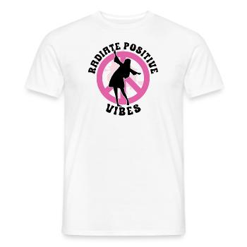 Hippie Peace Zeichen Frieden Blumen Blumenkind - Männer T-Shirt - Weiß - Vorne - AI Model Male 178 dark (178cm)