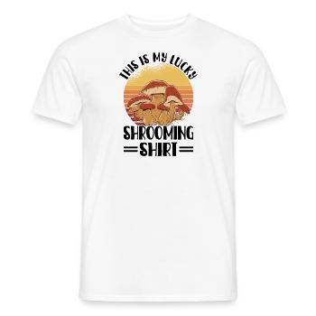 Mushroom picker mushroom mushroom hunter mushroom lover mushroom farm - Men's T-Shirt - white - Front - AI Model Male 178 dark (178cm)