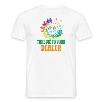 Hippie Peace Sign Peace Flowers Flower Child - Men's T-Shirt - white - Front - AI Model Male 178 dark (178cm)
