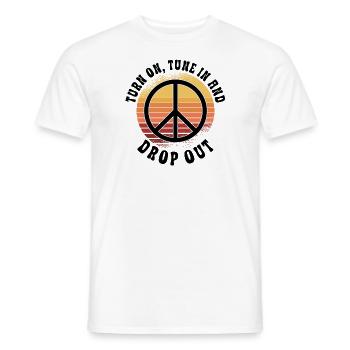Hippie Peace Sign Peace Flowers Flower Child - T-shirt homme - blanc - Devant - AI Model Male 178 dark (178cm)