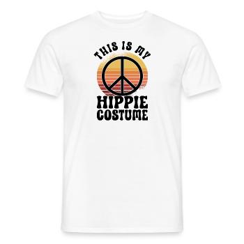 Hippie Peace Sign Peace Flowers Flower Child - T-shirt homme - blanc - Devant - AI Model Male 178 dark (178cm)
