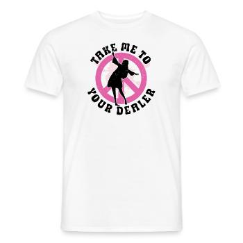Hippie Peace Sign Peace Flowers Flower Child - Men's T-Shirt - white - Front - AI Model Male 178 dark (178cm)