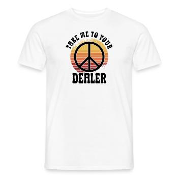 Hippie Peace Sign Peace Flowers Flower Child - Men's T-Shirt - white - Front - AI Model Male 178 dark (178cm)