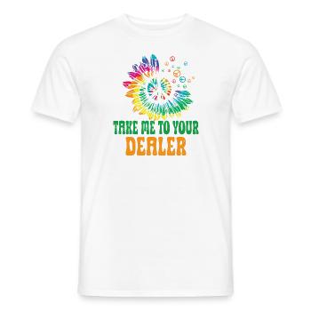 Hippie Peace Sign Peace Flowers Flower Child - Men's T-Shirt - white - Front - AI Model Male 178 dark (178cm)