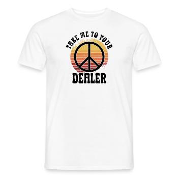 Hippie Peace Sign Peace Flowers Flower Child - Men's T-Shirt - white - Front - AI Model Male 178 dark (178cm)