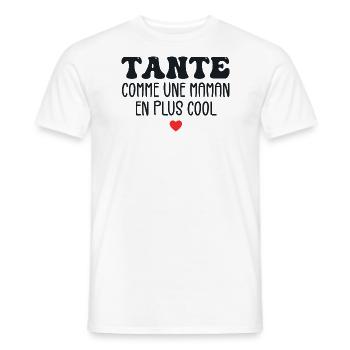 Tante Comme Une Maman Cool Humour Tata Cadeau - T-shirt homme - blanc - Devant - AI Model Male 178 dark (178cm)