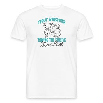 Pêche, Truite, Saumon, Pêcheur, Pêcheur, Perche - T-shirt homme - blanc - Devant - AI Model Male 178 dark (178cm)
