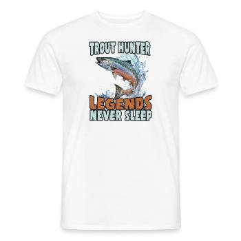 Pêche, Truite, Saumon, Pêcheur, Pêcheur, Perche - T-shirt homme - blanc - Devant - AI Model Male 178 dark (178cm)