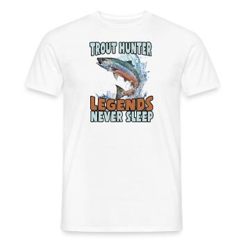 Pêche, Truite, Saumon, Pêcheur, Pêcheur, Perche - T-shirt homme - blanc - Devant - AI Model Male 178 dark (178cm)