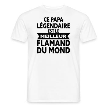 Ce Papa Légendaire Est Le Meilleur FLAMAND Du Mond - T-shirt homme - blanc - Devant - AI Model Male 178 dark (178cm)
