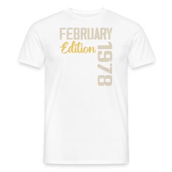 Février 1976 Anniversaire Février 1976 Rétro - T-shirt homme - blanc - Devant - AI Model Male 178 dark (178cm)