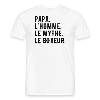 DAD, DER MANN, DER MYTHOS, DER BOXER - Männer T-Shirt - Weiß - Vorne - AI Model Male 178 dark (178cm)