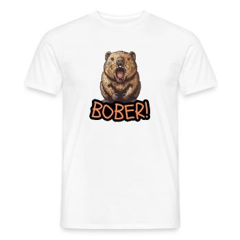 "BOBER!" - Funny Meme Shirt - Men's T-Shirt - white - Front - AI Model Male 178 dark (178cm)