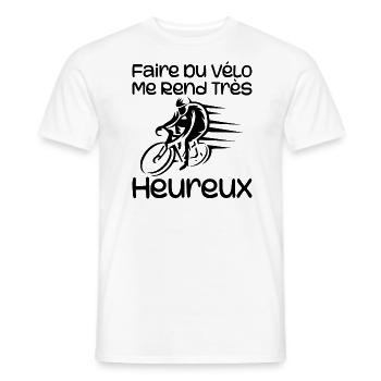 Radfahren macht mich sehr glücklich - Radfahren - Männer T-Shirt - Weiß - Vorne - AI Model Male 178 dark (178cm)