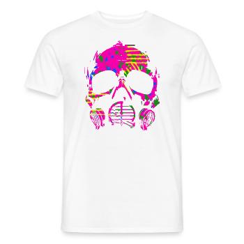 Regenbogen Pink Camo Gasmaske - Männer T-Shirt - Weiß - Vorne - AI Model Male 178 dark (178cm)