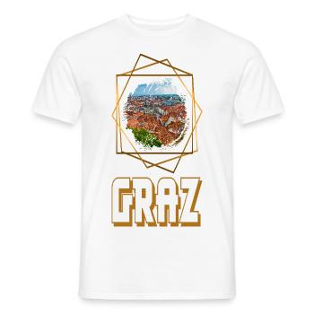 Graz Austria Skyline City Gold Home Love - Men's T-Shirt - white - Front - AI Model Male 178 dark (178cm)
