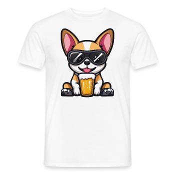 Chihuahua Hund Apres Ski Bier Comic - Männer T-Shirt - Weiß - Vorne - AI Model Male 178 dark (178cm)