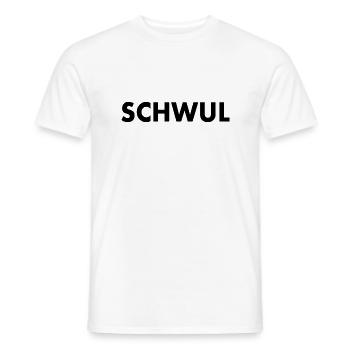 Schwul - Männer T-Shirt - Weiß - Vorne - AI Model Male 178 dark (178cm)