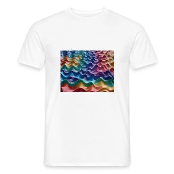 rainbow-coloured ocean waves - Men's T-Shirt - white - Front - AI Model Male 178 dark (178cm)