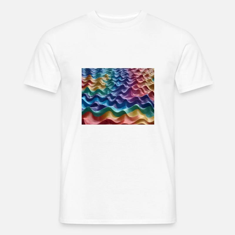 Regenbogenfarbene Meereswellen - Männer T-Shirt - Weiß