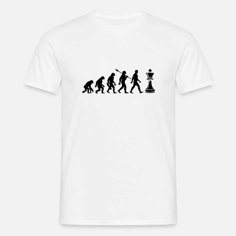 Evolution - Schach - Schachspieler - Männer T-Shirt - Weiß