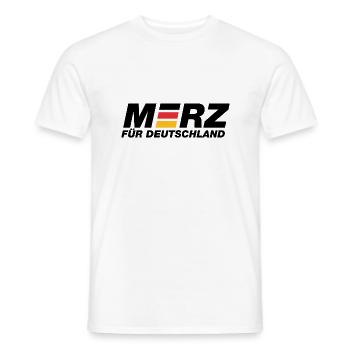 Merz für Deutschland - Kanzler - Kanzlerkandidat - Männer T-Shirt - Weiß - Vorne - AI Model Male 178 dark (178cm)