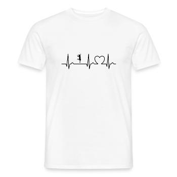 ECG Curve - Heart Curve - Pulse - Badminton - Men's T-Shirt - white - Front - AI Model Male 178 dark (178cm)