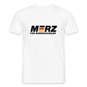 Merz for Bundeskanzler - Kanzler - Kanzlerkandidat - Männer T-Shirt - Weiß - Vorne - AI Model Male 178 dark (178cm)