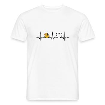 ECG Curve - Heart Curve - Pulse - Rubber Duck - Men's T-Shirt - white - Front - AI Model Male 178 dark (178cm)