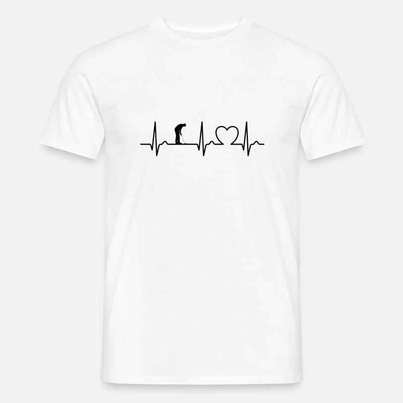 Minigolf - Miniatur Golf - Bahnengolf - Herzkurve - Männer T-Shirt - Weiß
