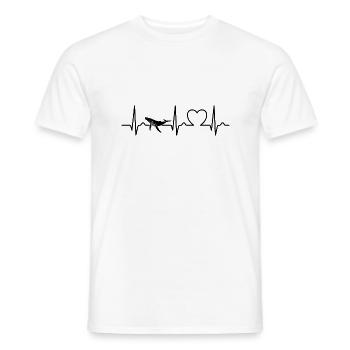Baleine - baleine à bosse - courbe de coeur - ECG - cadeau - T-shirt homme - blanc - Devant - AI Model Male 178 dark (178cm)