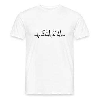 Herzkurve - Pilzsammler - Pilze - Spruch - Männer T-Shirt - Weiß - Vorne - AI Model Male 178 dark (178cm)
