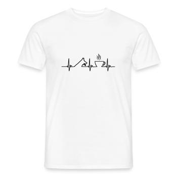 Hund Puls Kaffee Geschenkidee Design - Männer T-Shirt - Weiß - Vorne - AI Model Male 178 dark (178cm)