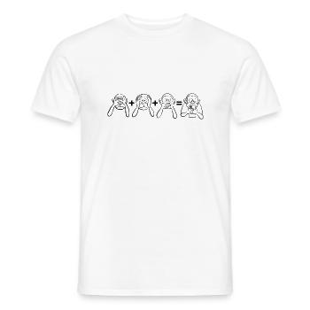 Nothing to see, hear, say - mobile phone addicted - Men's T-Shirt - white - Front - AI Model Male 178 dark (178cm)