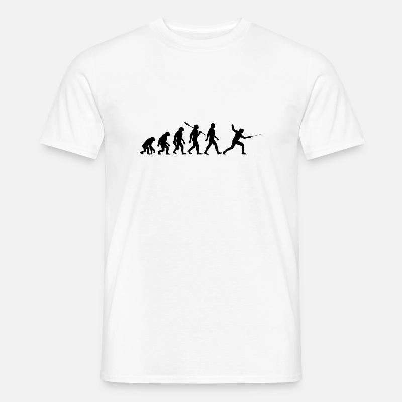 Evolution - Fechten - Fechter - Kampfsport - Männer T-Shirt - Weiß