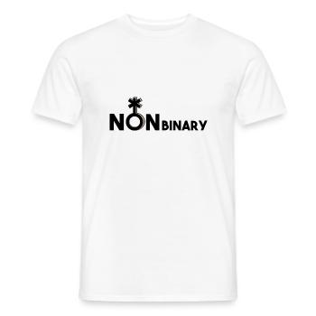 Nonbinäry Nonbinäre Nonbinär Symbole non binaire multivoie - T-shirt homme - blanc - Devant - AI Model Male 178 dark (178cm)