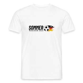 Sommermärchen 2024 Fußball mit Flammen Deutschland - Männer T-Shirt - Weiß - Vorne - AI Model Male 178 dark (178cm)