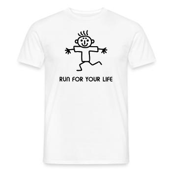 Strichmännchen run - Männer T-Shirt - Weiß - Vorne - AI Model Male 178 dark (178cm)
