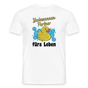 Badewannen Partner Gummiente Badeente Gelbe Ente - Männer T-Shirt - Weiß - Vorne - AI Model Male 178 dark (178cm)