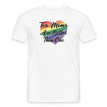 LGBT LBGBTQ Mother Mom Lesbian Gay Gay Marriage Heart - Men's T-Shirt - white - Front - AI Model Male 178 dark (178cm)