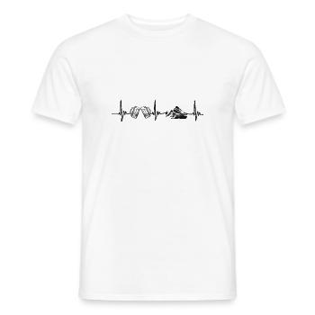 Herzschlag Berge Bier Puls Berg Alpen - Männer T-Shirt - Weiß - Vorne - AI Model Male 178 dark (178cm)