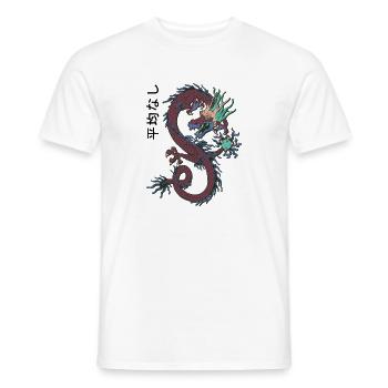 Dragon Streetwear Dragon Japanese Manga Asia - Men's T-Shirt - white - Front - AI Model Male 178 dark (178cm)