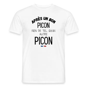 Humour alsace alcool picon cadeau alsacien drôle - T-shirt homme - blanc - Devant - AI Model Male 178 dark (178cm)