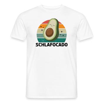 Schlafocado - Coucher de soleil vintage - T-shirt homme - blanc - Devant - AI Model Male 178 dark (178cm)