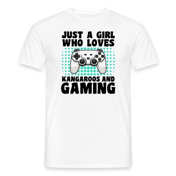 Gamer & Kangaroos: Videospiele & epische Sprünge - Männer T-Shirt - Weiß - Vorne - AI Model Male 178 dark (178cm)