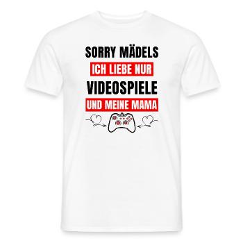 Ich liebe Gaming und meine Mama - Männer T-Shirt - Weiß - Vorne - AI Model Male 178 dark (178cm)